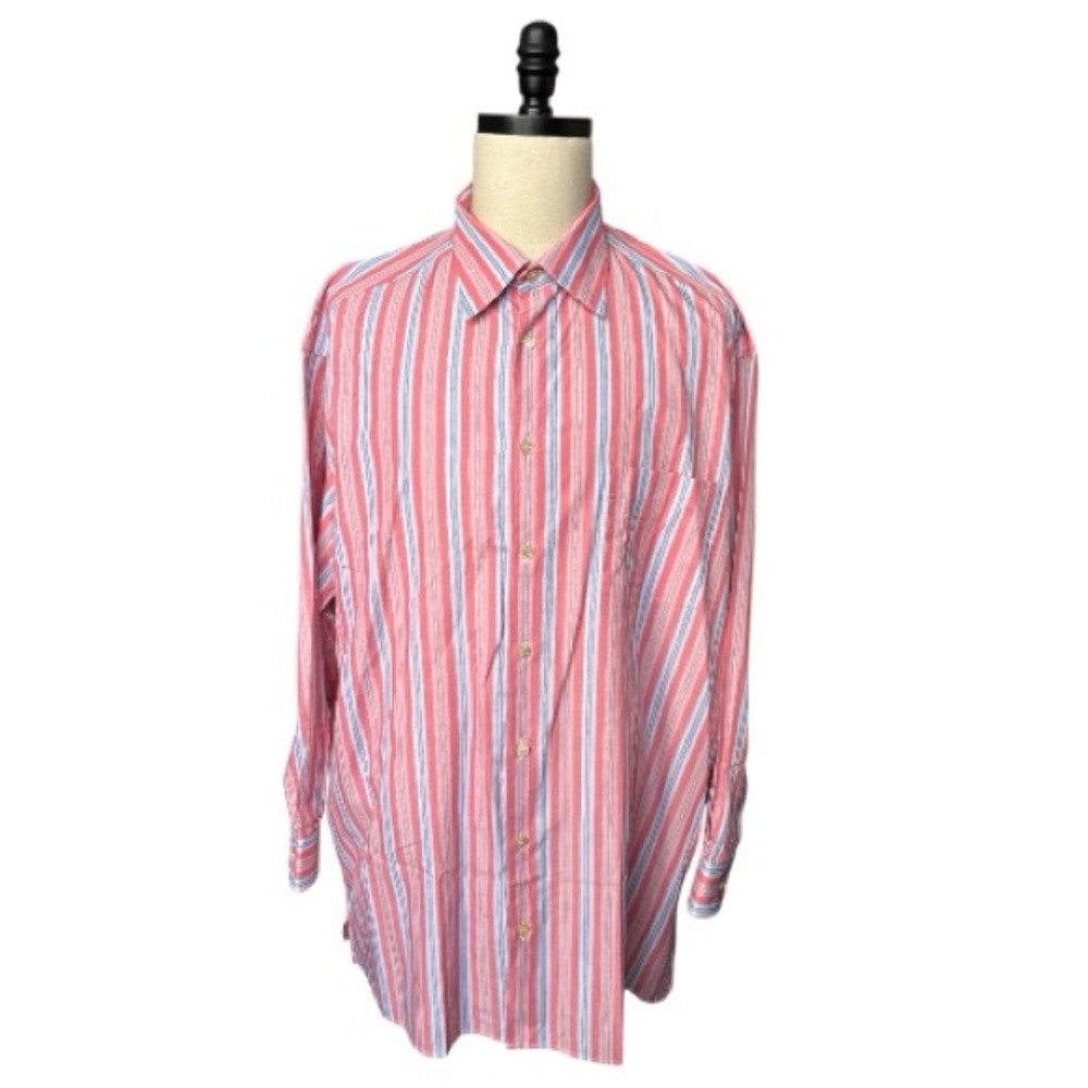 Ermenegildo Zegna long-sleeve button down shirt pink, red and blue stripes 2XB